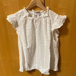 White floral eyelet blouse & other stories